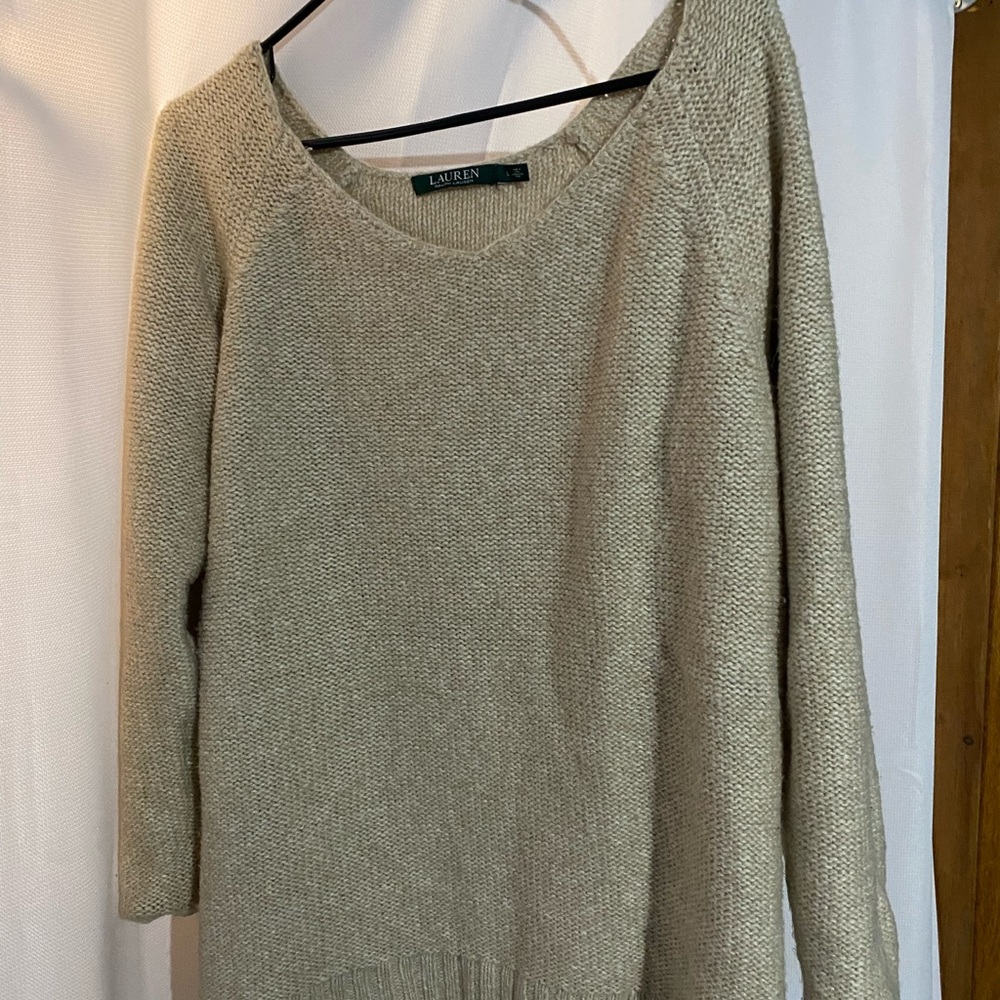 Ralph Lauren Cream V-Neck Sweater